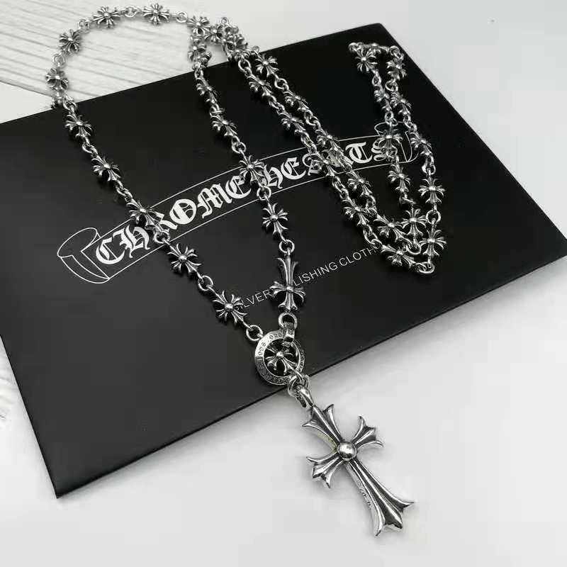 Chrome Hearts Vintage Cross & Anchor Necklace – Sterling Silver Gothic Jewellery