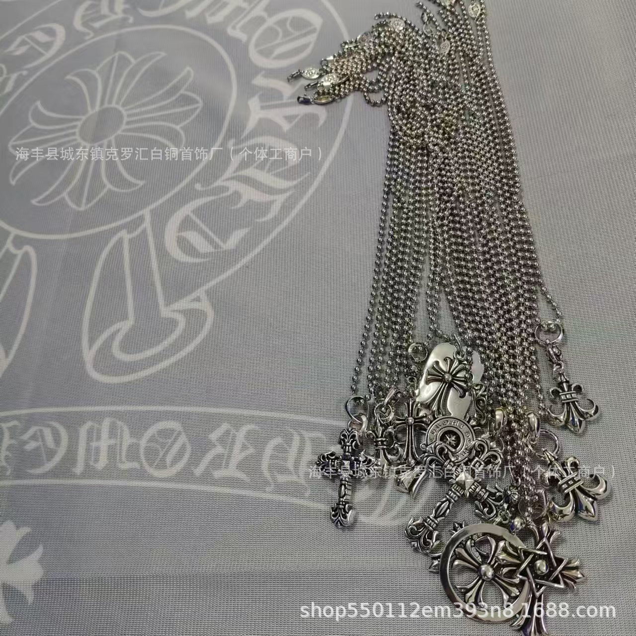 Chrome Hearts Vintage Cross & Anchor Necklace – Sterling Silver Gothic Jewellery