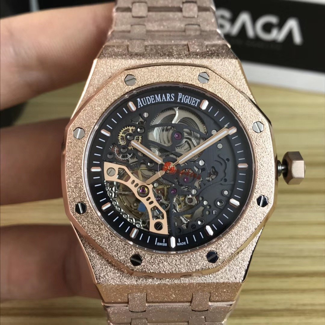 Audemars Piguet Royal Oak Frosted 15407 Skeleton Rose gold Dial