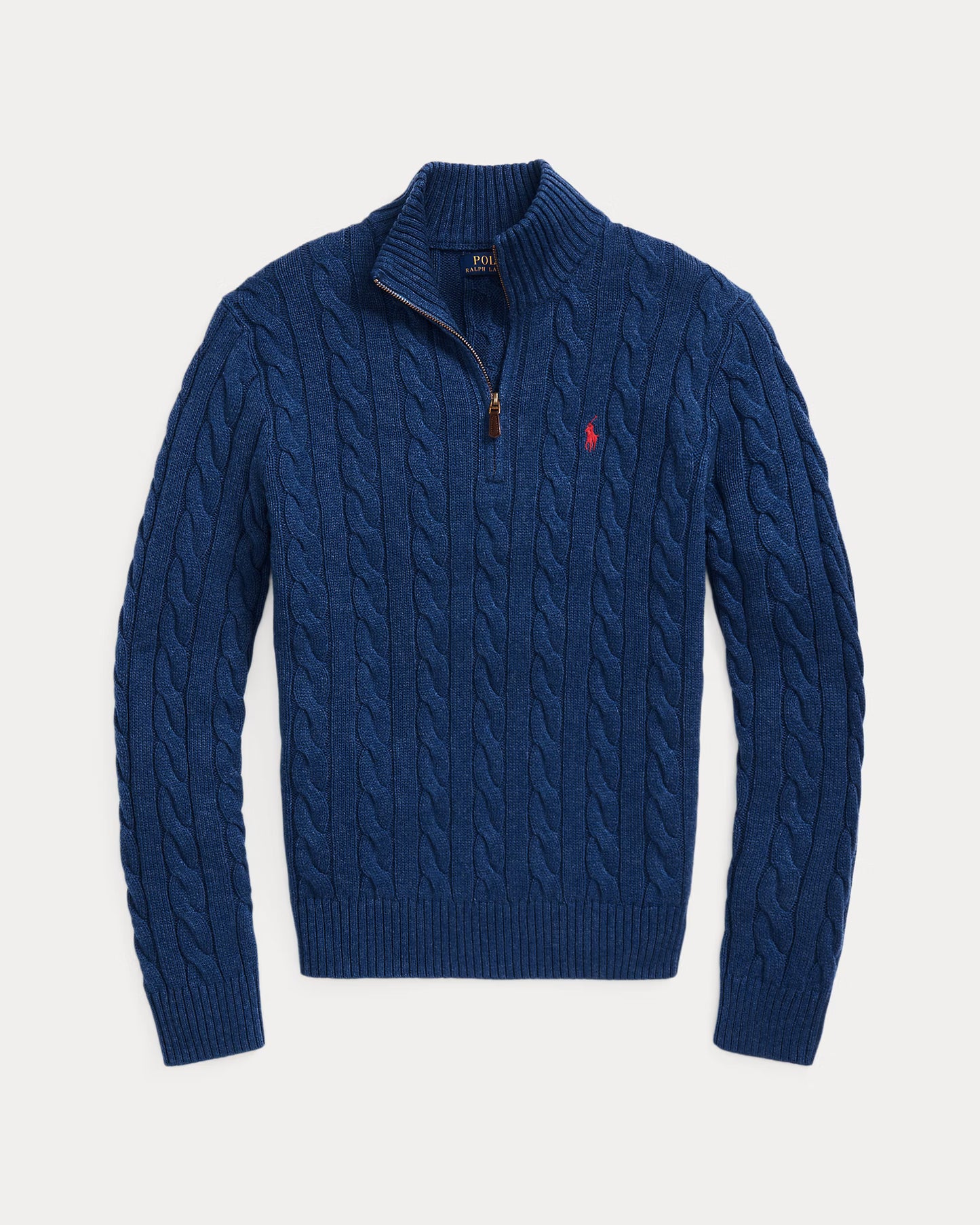 Cable-Knit Cotton Quarter-Zip Jumper Polo Ralph Lauren Rustic Navy Heather colour